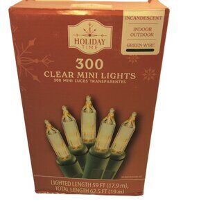 Holiday Time White Lights Green Wire 300 Wedding Party Patio Deck Christmas